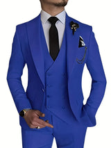 Herren Business-Set | Blazer, Weste und Hose in klarer Form – Blau