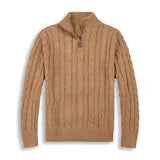 Mathias | Stylischer Pullover mit Halbreißverschluss – Khaki