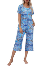 Rashini - Lässiger Pyjama Mit Drucken – Marineblau