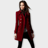 Linda - Doppelreihiger Trenchcoat – Rot