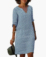 Damen Elegantes Lockere Kleid | Sommer – Blau