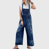 Yuna - Jumpsuit mit Vintage-Waschung – Marineblau