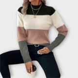 Jasmin | Moderner Pullover mit Farbblock-Design – Rosé
