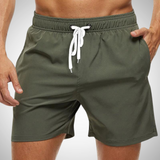 Komfortable Herren Badehose im einfarbigen Design – Dunkelgrün