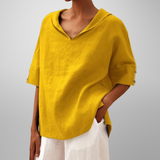 Alissa - Lässige, Locker Sitzende Bluse – Gelb