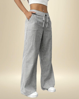 Mirayne - Fließende Wide-Leg-Hose – Grau