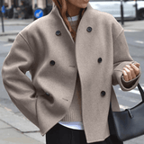 Modische Vintage Kaschmir Winterjacke für Frauen – Khaki