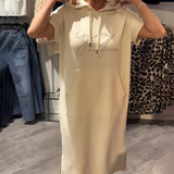 LORAVINE - Kapuzen Freizeitkleid – Beige