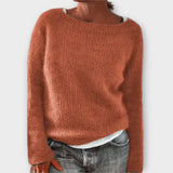 Lara | Einfarbiger Oversized-Strickpullover – Orange