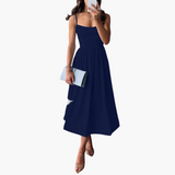 Geblümtes A-Linien Midikleid für Damen – Elegantes Sommerkleid – Dunkelblau