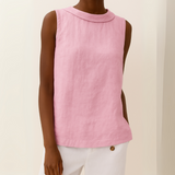 Serenity | Rollkragen Ärmellos Top – Rosa