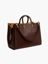 Klassische Leder Tasche mit Wildlederakzenten – Multifunktionale Damen- und Herrentasche für jeden Anlass – Dunkelbraun
