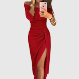 Lily | Chices Maxikleid mit Neckholder – Rot