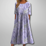 Gail – Florales Damen Maxikleid – Lavendel