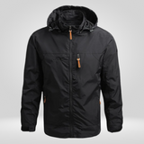 Herren Regenjacke | Schutzorientierte Form mit funktionalem Aufbau – Schwarz
