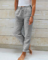 Stacy | Stilvolle Leinenhose für Damen – Grau