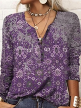 Retro Aztekenmuster Langarm Pullover – Mehrfarbig-7
