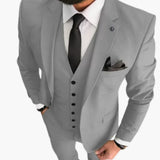 Slim Fit Anzug Set - Herrenanzug 3-teilig für Hochzeit Event – Hellgrau