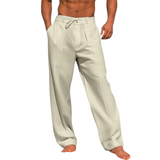 Herren Freizeit-Hose mit Kordelzugbund und Seitentaschen – Khaki