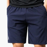 Herren Sommer Shorts aus Ice Silk mit Reißverschlusstaschen – Blau