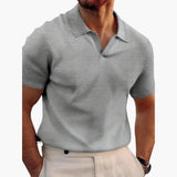 Stylisches Waffelpolo-Shirt für Männer - bequeme Passform – Grau