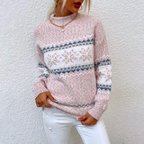 Damen Winterpullover | Strickoptik mit dekorativem Muster – M