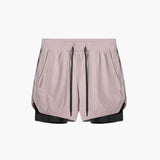 Herren Sportshorts mit Innenshorts und elastischem Bund – Rosa