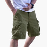 Herren Sommer Cargo Shorts mit Taschen und Reißverschlussverschluss – Grün