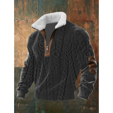 Ibrahima – Fleece Rollkragen Pullover Mit Reißverschluss – Schwarz