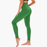 Damen Leggings mit Leopardenmuster und hohem Bund – Grün