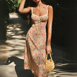 Bianca - Elegantes, schwungvolles Midi-Kleid – Rosa