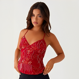 Faelina - Stilvolle und Moderne Tops – Rot