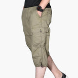 Herren 3/4 Cargohose mit Taschen für Frühling und Sommer – Hellgrün