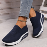 Hermina - Damen Slip-On Sneaker mit Strickstruktur – Dunkelblau