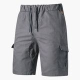 Herren Sommer Cargo Shorts mit Taschen und Kordelzug – Grau