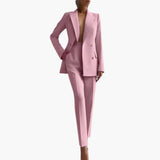 Elegantes Damen Blazer-Ensemble - Taillierter Schnitt mit Hose – Rosa