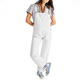 Shaira – Lockerer Jeans-Overall – Weiß
