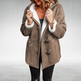 Amanda – Warme Jacke mit Fleecefutter – Kastanienbraun