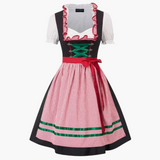 Spitzen-Dirndl kleid für Damen - Oktoberfest 2025 – Schottenrot
