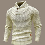 Arvigo – gestrickter herrenpullover mit knopfverschluss – Weiß