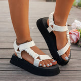 Neelee – Sandalen Mit Klettverschluss Und Plateau – Weiß