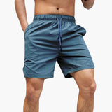 Herren Badeshorts mit Seitentaschen und elastischem Bund – Blau