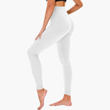 Damen Leggings mit Leopardenmuster und hohem Bund aus Stretchmaterial – Weiß