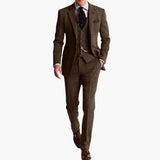 Hochzeitsgast-Anzug - eleganter Stil für Herren mit Weste – Kaffee