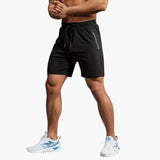 Herren Shorts aus Nylon mit Reißverschlusstaschen für den Sommer – Schwarz