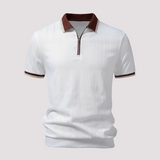 Bryn - Stilvolles Zip-Up-Poloshirt – Weiß