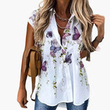 Sommer Top für Damen mit - Schmetterlingsdruck Leicht – Lavendel