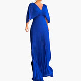 Elegantes Kleid – Damen Hochzeitsgastkleid in Maxilänge – Blau