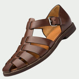 Mario | Premium Ledersandalen für Herren – Dunkelbraun