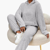 Teddy Hoodie Loungewear für Damen – Grau